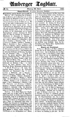 Amberger Tagblatt Montag 26. April 1869