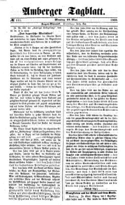 Amberger Tagblatt Montag 17. Mai 1869