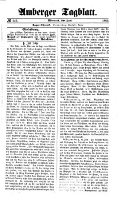 Amberger Tagblatt Mittwoch 30. Juni 1869