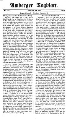 Amberger Tagblatt Montag 19. Juli 1869