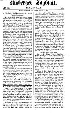 Amberger Tagblatt Dienstag 10. August 1869