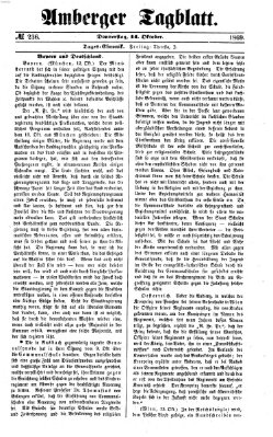 Amberger Tagblatt Donnerstag 14. Oktober 1869