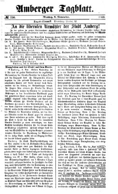 Amberger Tagblatt Montag 8. November 1869