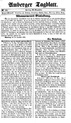 Amberger Tagblatt Freitag 24. Dezember 1869