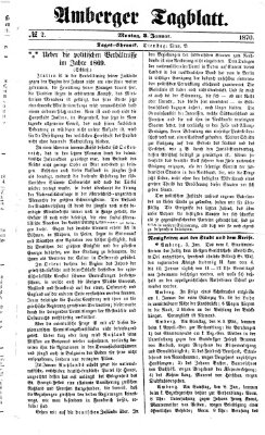 Amberger Tagblatt Montag 3. Januar 1870