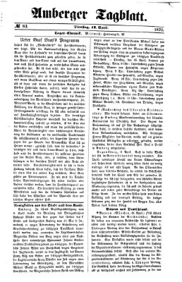 Amberger Tagblatt Dienstag 12. April 1870