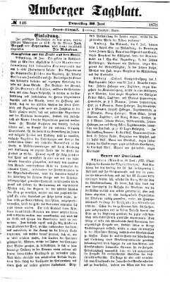 Amberger Tagblatt Donnerstag 30. Juni 1870