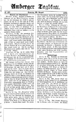 Amberger Tagblatt Sonntag 28. August 1870