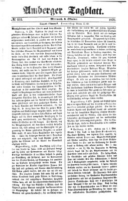 Amberger Tagblatt Mittwoch 5. Oktober 1870