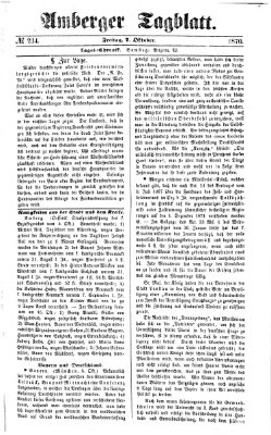 Amberger Tagblatt Freitag 7. Oktober 1870