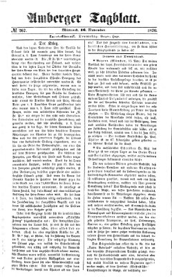 Amberger Tagblatt Mittwoch 16. November 1870