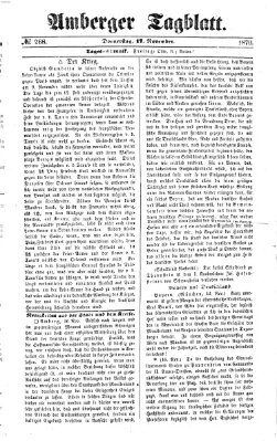 Amberger Tagblatt Donnerstag 17. November 1870