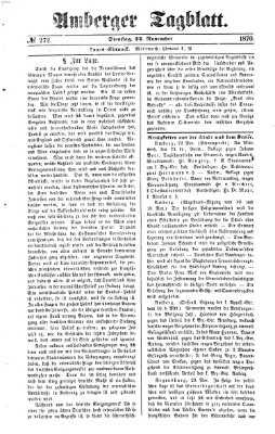 Amberger Tagblatt Dienstag 22. November 1870