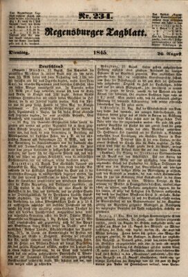 Regensburger Tagblatt Dienstag 26. August 1845