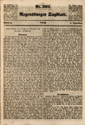 Regensburger Tagblatt Samstag 1. November 1845