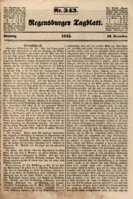 Regensburger Tagblatt Samstag 13. Dezember 1845