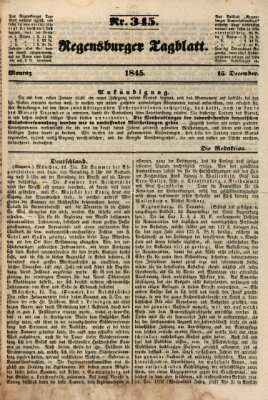 Regensburger Tagblatt Montag 15. Dezember 1845