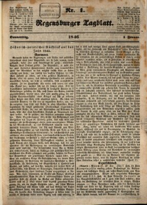 Regensburger Tagblatt Donnerstag 1. Januar 1846