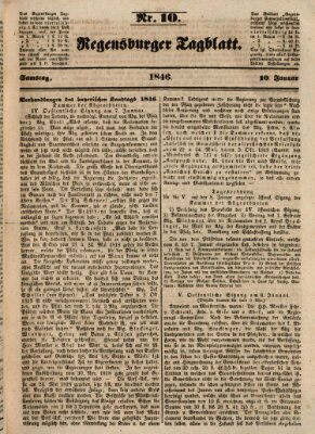 Regensburger Tagblatt Samstag 10. Januar 1846