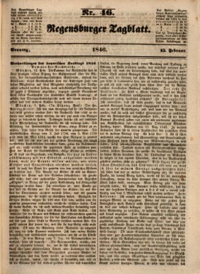 Regensburger Tagblatt Sonntag 15. Februar 1846