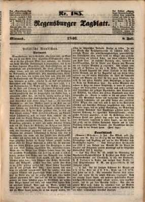 Regensburger Tagblatt Mittwoch 8. Juli 1846