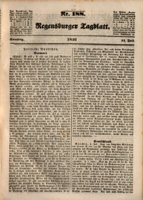 Regensburger Tagblatt Samstag 11. Juli 1846