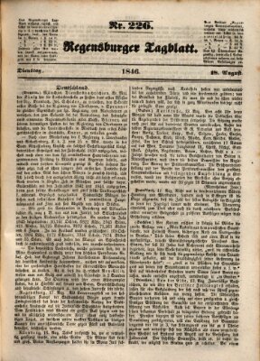 Regensburger Tagblatt Dienstag 18. August 1846