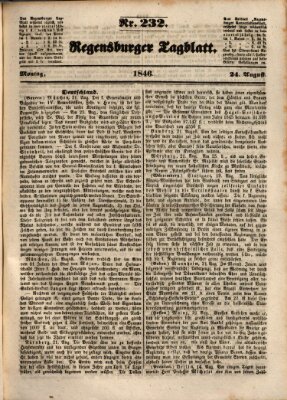Regensburger Tagblatt Montag 24. August 1846