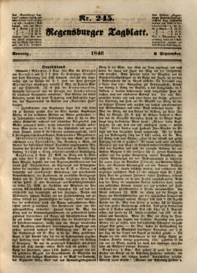 Regensburger Tagblatt Sonntag 6. September 1846