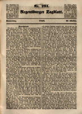 Regensburger Tagblatt Donnerstag 22. Oktober 1846