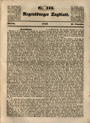 Regensburger Tagblatt Montag 16. November 1846
