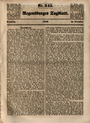 Regensburger Tagblatt Dienstag 15. Dezember 1846