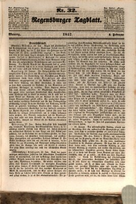 Regensburger Tagblatt Montag 1. Februar 1847