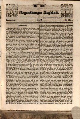 Regensburger Tagblatt Donnerstag 18. März 1847