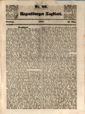Regensburger Tagblatt Dienstag 30. März 1847