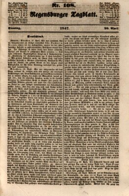 Regensburger Tagblatt Dienstag 20. April 1847