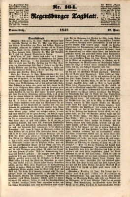 Regensburger Tagblatt Donnerstag 17. Juni 1847