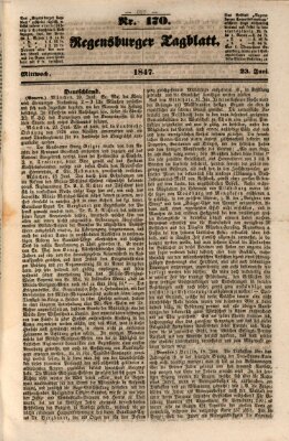 Regensburger Tagblatt Mittwoch 23. Juni 1847