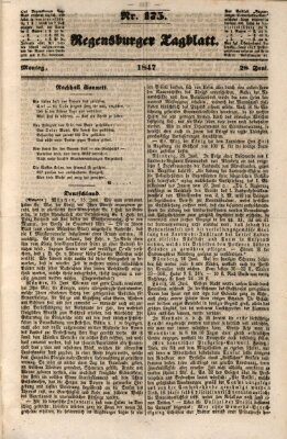 Regensburger Tagblatt Montag 28. Juni 1847