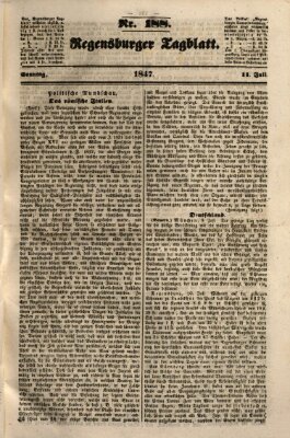 Regensburger Tagblatt Sonntag 11. Juli 1847
