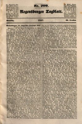 Regensburger Tagblatt Samstag 30. Oktober 1847