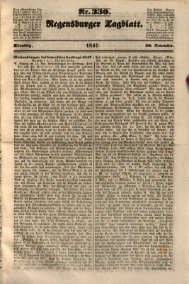 Regensburger Tagblatt Dienstag 30. November 1847