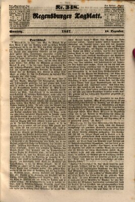 Regensburger Tagblatt Samstag 18. Dezember 1847