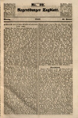 Regensburger Tagblatt Montag 10. Januar 1848
