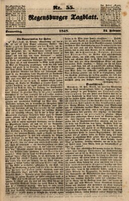 Regensburger Tagblatt Donnerstag 24. Februar 1848