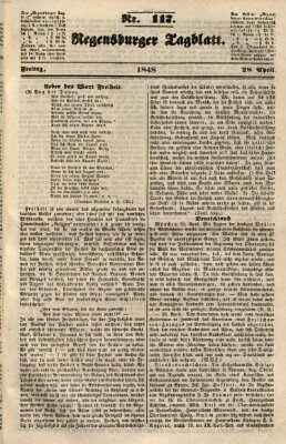 Regensburger Tagblatt Freitag 28. April 1848
