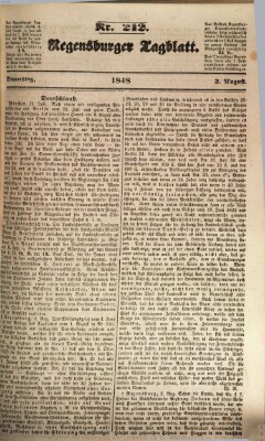 Regensburger Tagblatt Donnerstag 3. August 1848