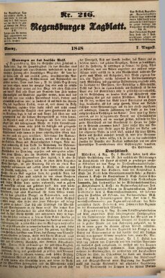 Regensburger Tagblatt Montag 7. August 1848