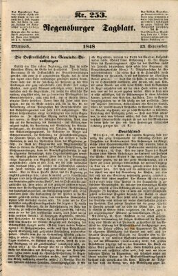 Regensburger Tagblatt Mittwoch 13. September 1848