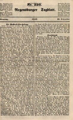 Regensburger Tagblatt Samstag 16. September 1848